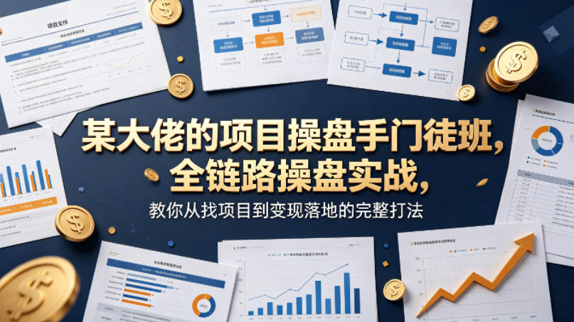 某大佬的项目操盘手门徒班，全链路操盘实战，教你从找项目到变现落地的完整打法-搞薯条网
