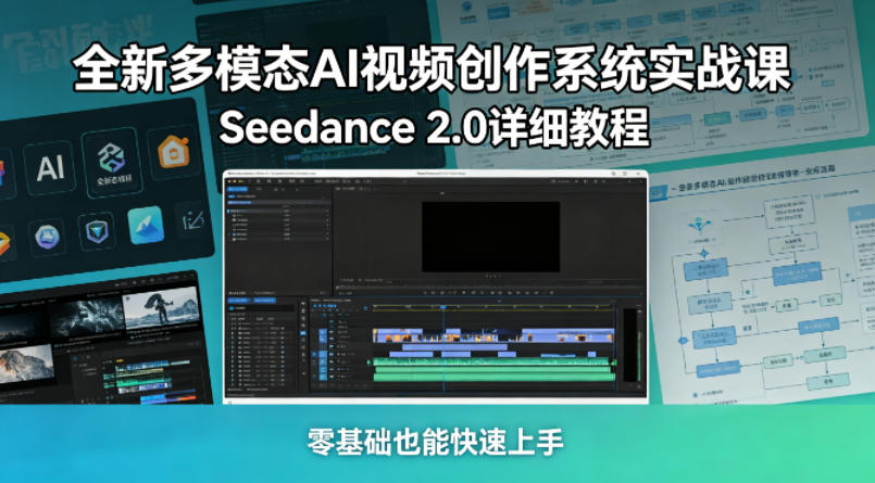 全新多模态AI视频创作系统实战课，Seedance 2.0详细教程，零基础也能快速上手-搞薯条网