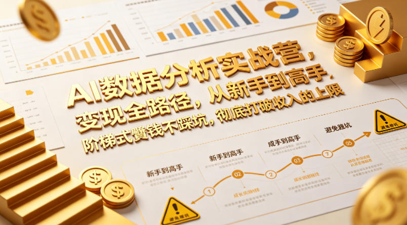 AI数据分析实战营，变现全路径，从新手到高手，阶梯式賺钱不踩坑，彻底打破收入的上限-搞薯条网