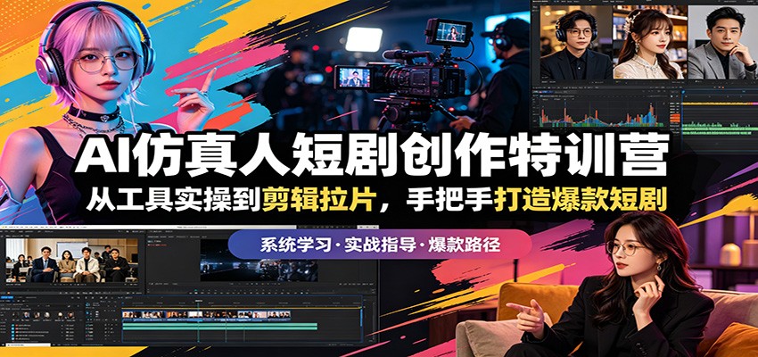 AI仿真人短剧创作特训营：从工具实操到剪辑拉片，手把手打造爆款短剧-搞薯条网
