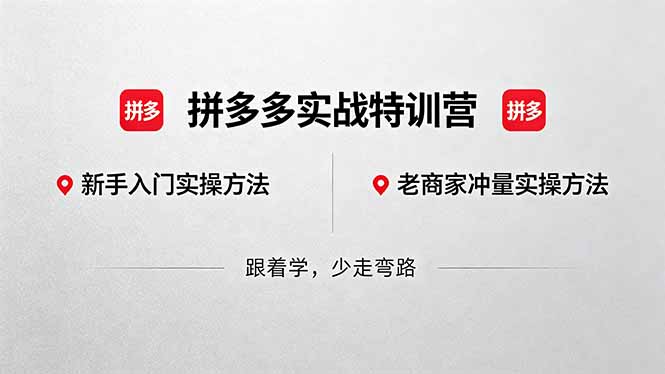 拼多多实战特训营(更新5月3-搞薯条网