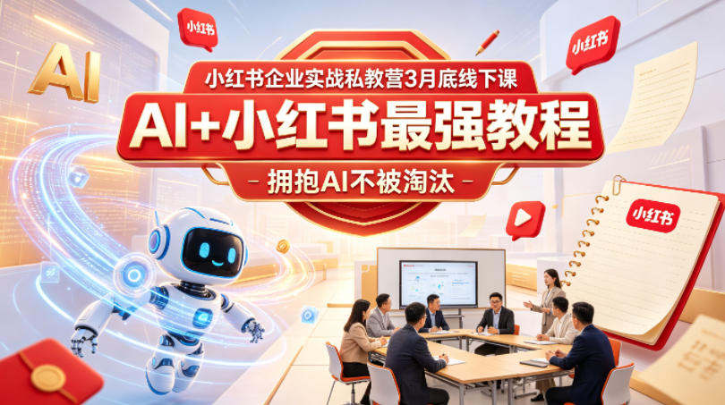 小红书企业实战私教营3月底线下课，AI+小红书最强教程，拥抱AI不被淘汰-搞薯条网
