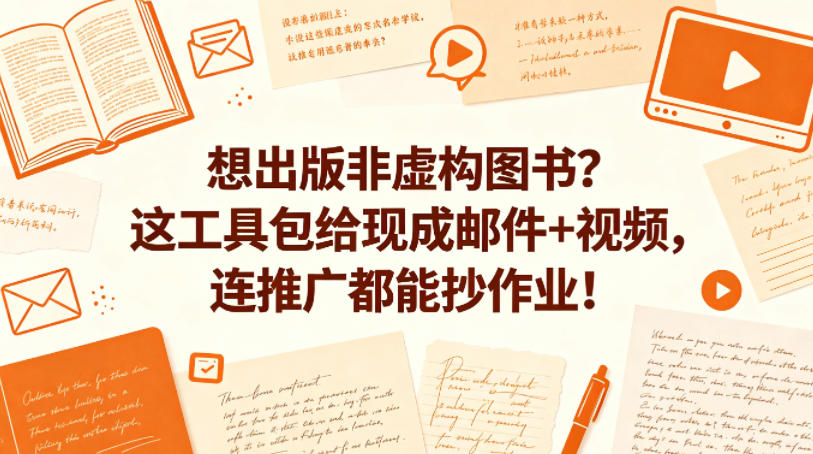 想出版非虚构图书？这工具包给现成邮件+视频，连推广都能抄作业！【原创双语字幕】-搞薯条网