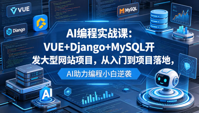 AI编程实战课：VUE+Django+MySQL开发大型网站项目，从入门到项目落地，AI助力编程小白逆袭-搞薯条网