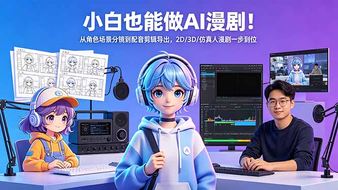 小白也能做AI漫剧！从角色场景分镜到配音剪辑导出，2D/3D/仿真人漫剧一步到位-搞薯条网