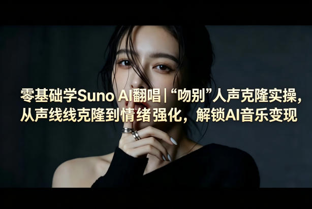 零基础学Suno AI翻唱｜《吻别》人声克隆实操，从声线克隆到情绪强化，解锁AI音乐变现-搞薯条网