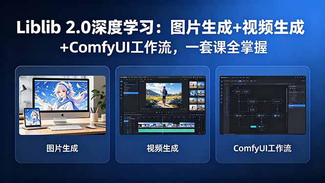 Liblib 2.0深度学习：图片生成+视频生成+ComfyUI工作流，一套课全掌握-搞薯条网