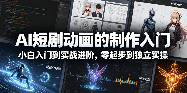 AI短剧动画的制作入门，小白入门到实战进阶，零起步到独立实操-搞薯条网