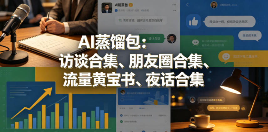 AI蒸馏包：访谈合集、朋友圈合集、流量黄宝书、夜话合集【文档】-搞薯条网