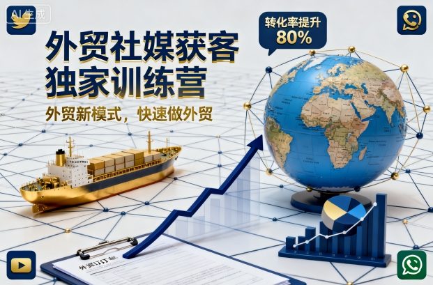 外贸社媒获客独家训练营，外贸新模式，快速做外贸(更新26年4月)-搞薯条网