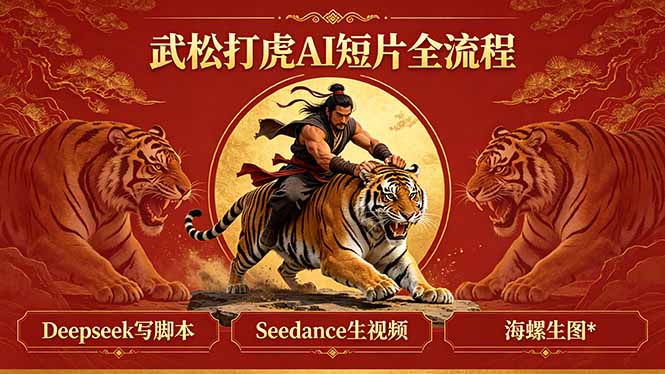 武松打虎AI短片全流程:Deepseek写脚本+Seedance生视频+海螺生图-搞薯条网