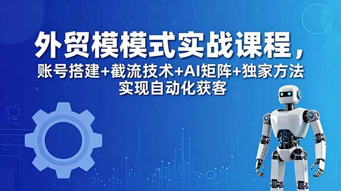 外贸新模式实战课程-更新5月,账号搭建+截流技术+AI矩阵+独家方法实现自动化获客-搞薯条网