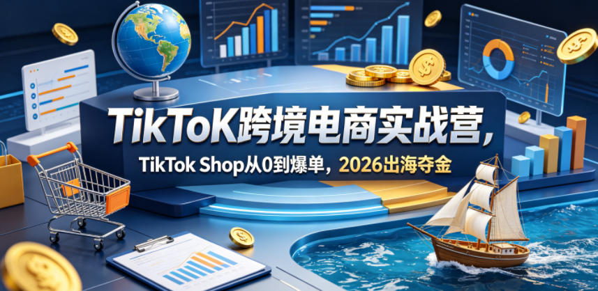 TikToK跨境电商实战营，TikTok Shop从0到爆单，2026出海夺金-搞薯条网