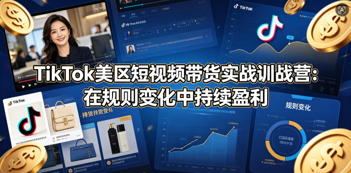 TikTok美区短视频带货实战训战营：在规则变化中持续盈利-搞薯条网