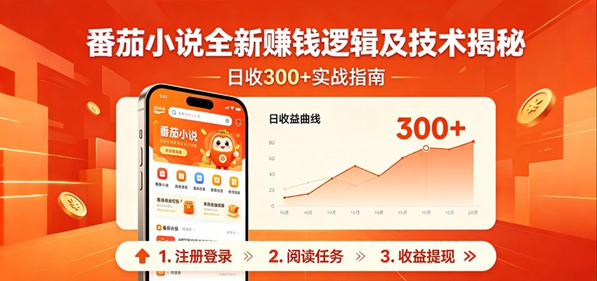 番茄小说全新赚钱逻辑及技术日收300+，小白新书皆可做！无脑赚就行了！-搞薯条网