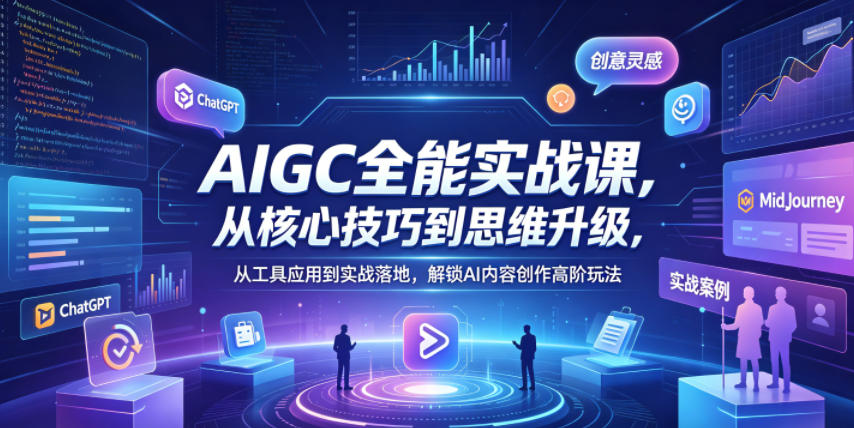AIGC全能实战课，从核心技巧到思维升级，从工具应用到实战落地，解锁AI内容创作高阶玩法-搞薯条网