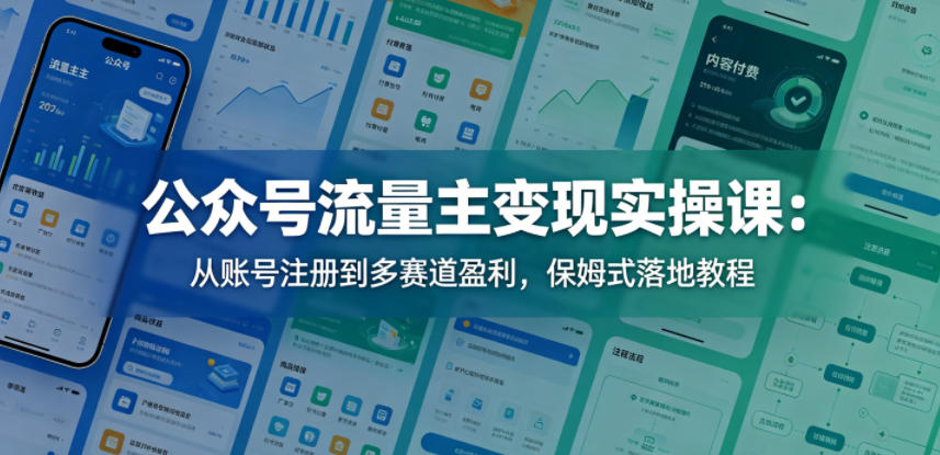 公众号流量主变现实操课：从账号注册到多赛道盈利，保姆式落地教程-搞薯条网