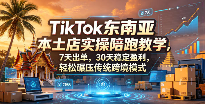 TikTok东南亚本土店实操陪跑教学，7天出单，30天稳定盈利，轻松碾压传统跨境模式-搞薯条网