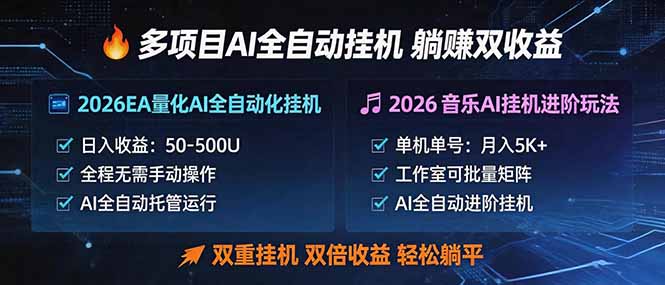 多项目AI自动挂机玩法:双重挂机,双倍收益,轻松躺平-搞薯条网