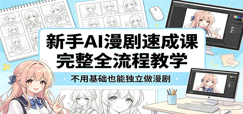 新手AI漫剧速成课：完整全流程教学，不用基础也能独立做漫剧-搞薯条网