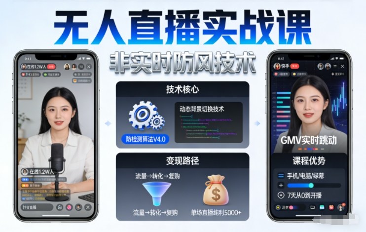 宝子哥无人直播实战课，非实时防风技术，聚焦抖音快手等平台直播带货，轻松开启直播变现之路(更新2026年5月10日)-搞薯条网