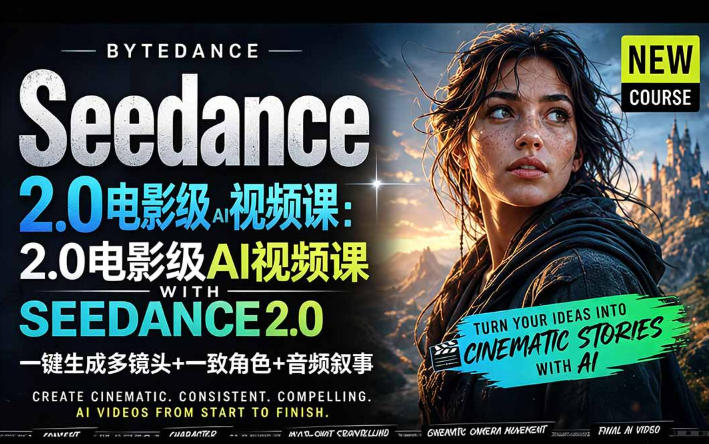 字节跳动的Seedance 2.0 AI电影视频生成制作教程，一键生成多镜头+一致角色+音频叙事-中英字幕-搞薯条网