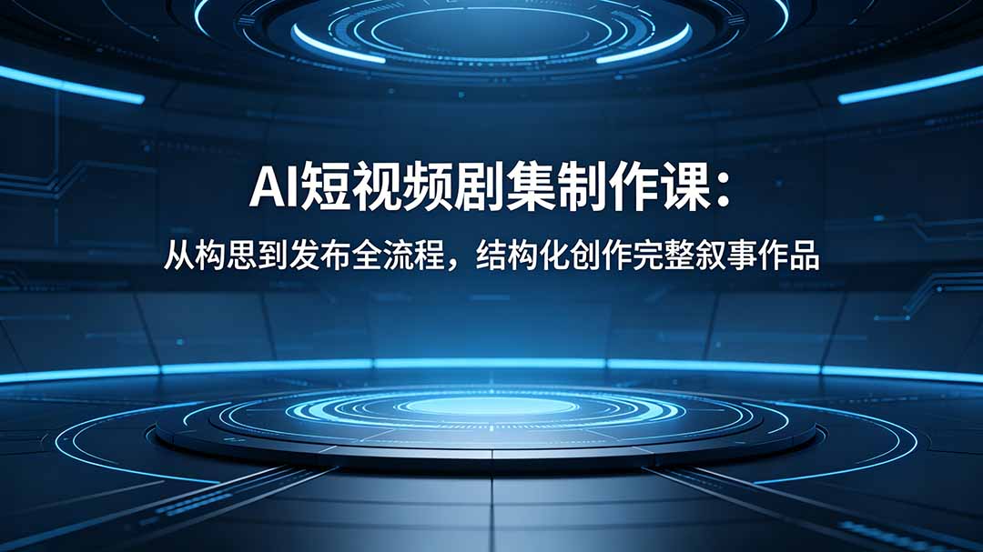 AI短视频剧集制作课:从构思到发布全流程,结构化创作完整叙事作品-搞薯条网