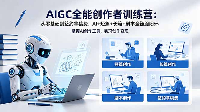 AIGC全能创作者训练营:从零基础到签约拿稿费,AI+短篇+长篇+剧本全链路闭环-搞薯条网