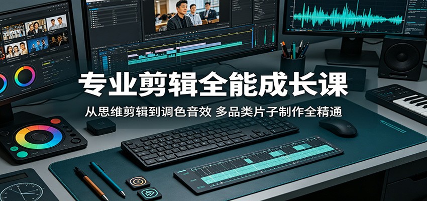 专业剪辑全能成长课：从思维剪辑到调色音效，多品类片子制作全精通-搞薯条网