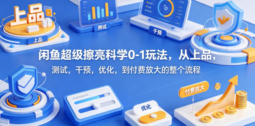 闲鱼超级擦亮科学0-1玩法,从上品,测试,干预,优化,到付费放大的整个流程-搞薯条网