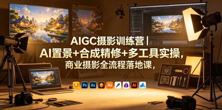AIGC摄影训练营｜AI置景+合成精修+多工具实操，商业摄影全流程落地课-搞薯条网