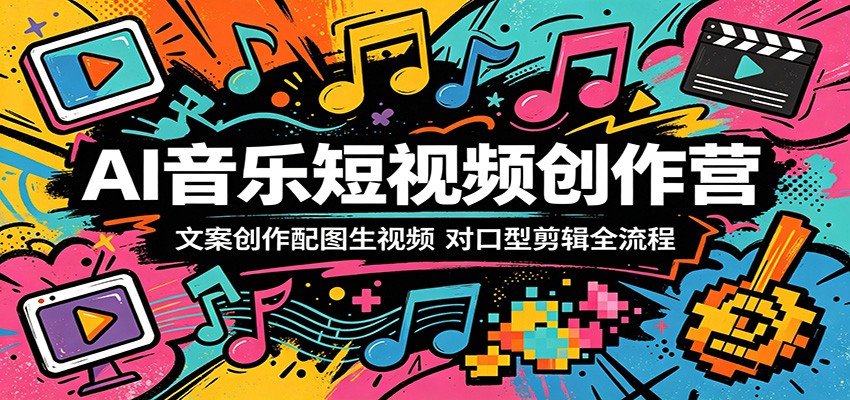 AI音乐短视频创作营:文案创作配图生视频,对口型剪辑全流程-搞薯条网