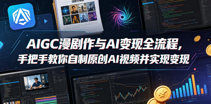 AIGC漫剧创作与AI变现全流程,手把手教你自制原创AI视频并实现变现-搞薯条网
