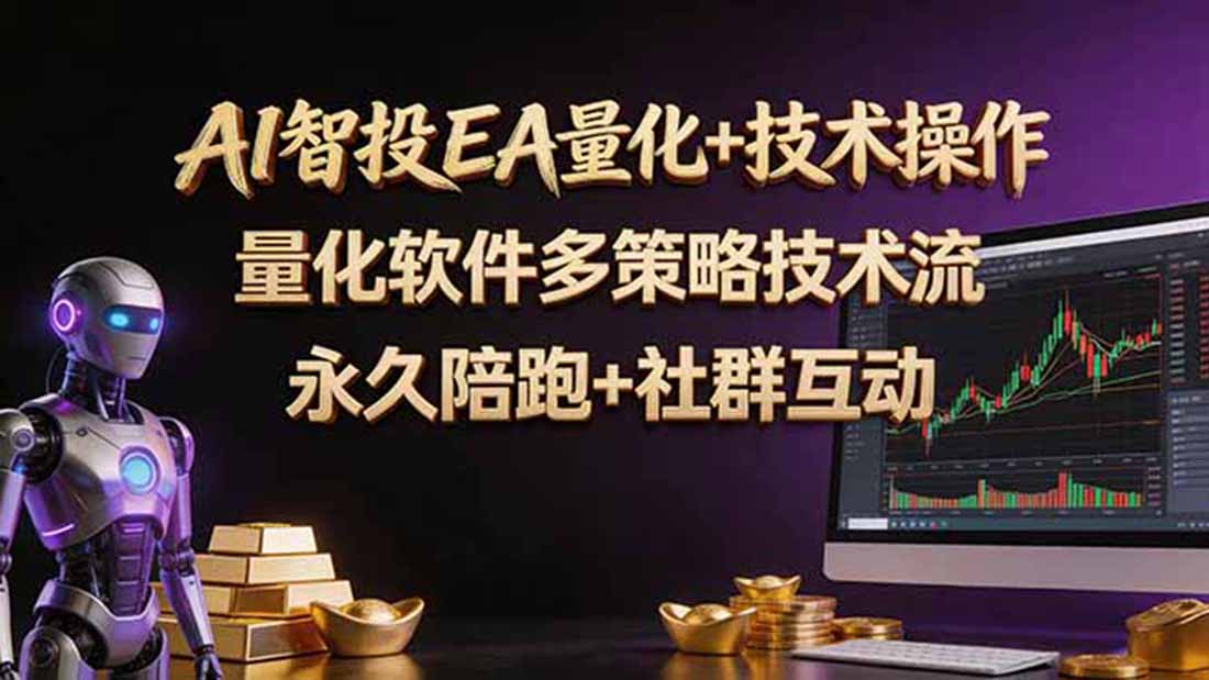 AI智投EA量化操作技术训练营,软件自动操作,简单学习轻松上入手日入30-100U-搞薯条网