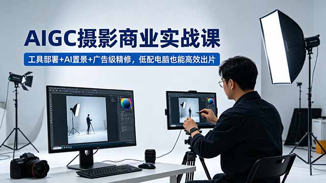 AIGC 摄影商业实战课，工具部署+AI置景+广告级精修，低配电脑也能高效出片-搞薯条网