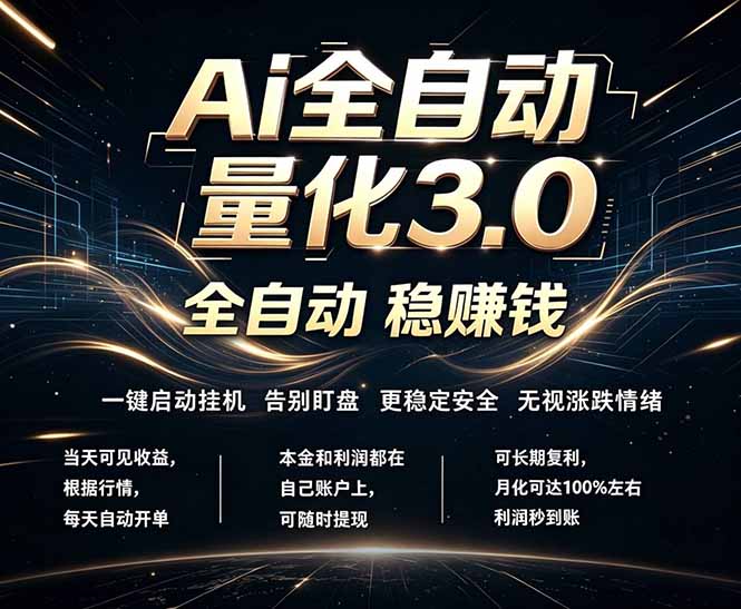 EA黄金量化，全天无人值守，24小时不停干，小白轻松操作，日入1000+-搞薯条网