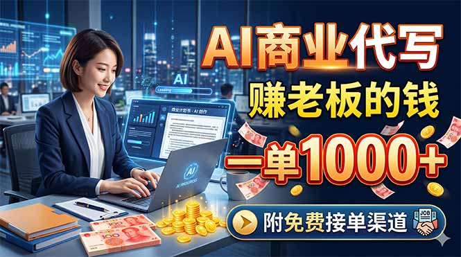 AI商业代写，赚老板的钱，一单1000+，附免费接单渠道-搞薯条网
