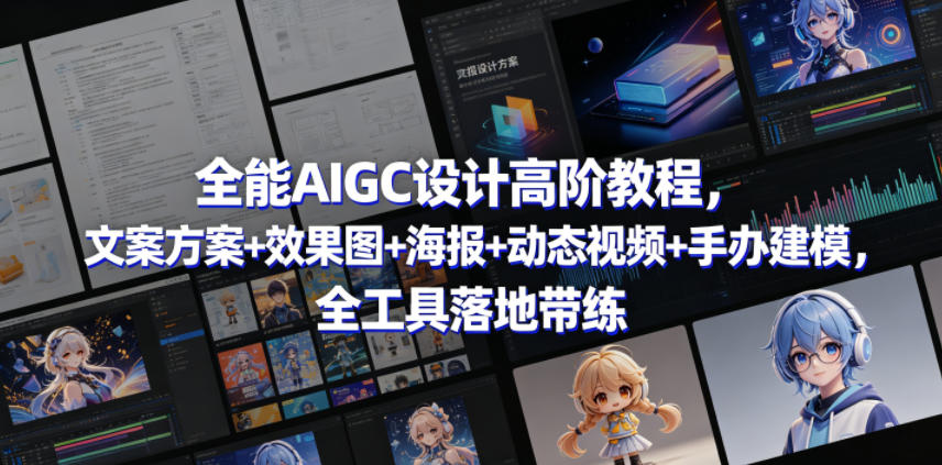 全能AIGC设计高阶教程,文案方案+效果图+海报+动态视频+手办建模,全工具落地带练-搞薯条网