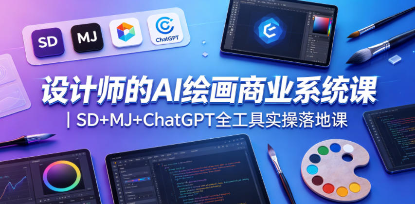 设计师的AI绘画商业系统课|SD+MJ+ChatGPT全工具实操落地课-搞薯条网