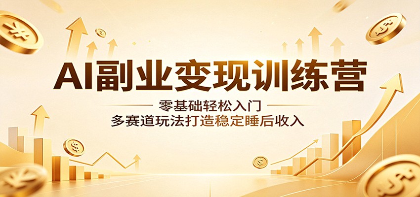 AI副业变现训练营：零基础轻松入门，多赛道玩法打造稳定睡后收入-搞薯条网