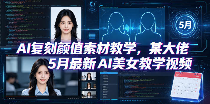 AI复刻颜值素材教学，某大佬5月最新AI美女教学视频，内含4月好物复刻教学-搞薯条网