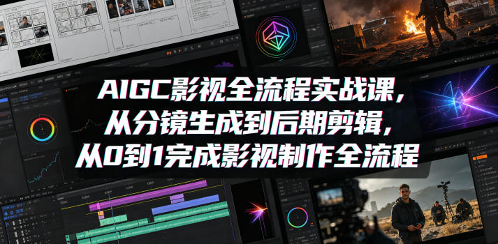 AIGC影视全流程实战课，从分镜生成到后期剪辑，从0到1完成影视制作全流程-搞薯条网