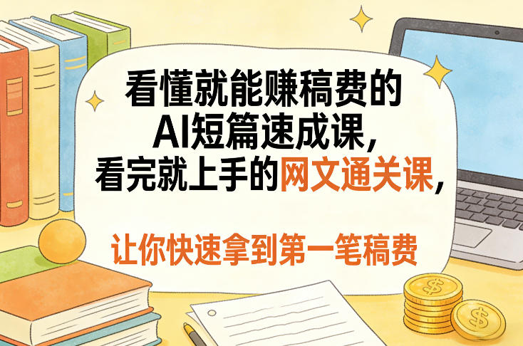 看懂就能賺稿费的AI短篇速成课,看完就上手的网文通关课,让你快速拿到第一笔稿费(更新5月)-搞薯条网