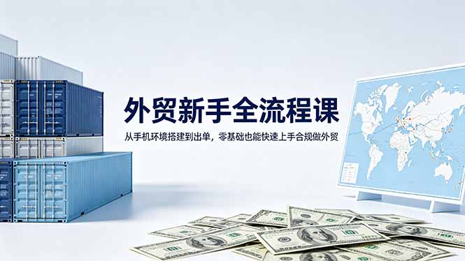 外贸新手全流程课：从手机环境搭建到出单，零基础也能快速上手合规做外贸-搞薯条网