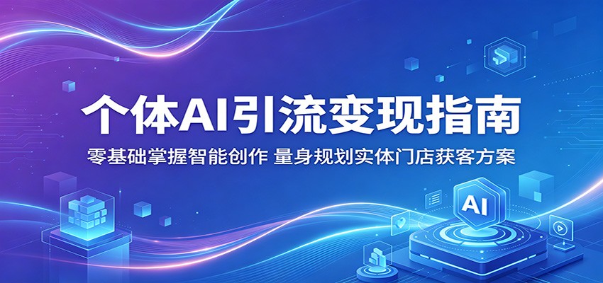 个体AI引流变现指南：零基础掌握智能创作，量身规划实体门店获客方案-搞薯条网