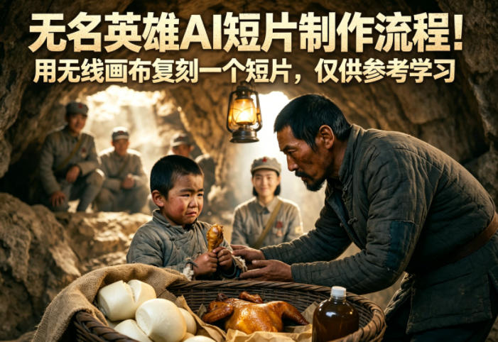 无名英雄AI短片制作流程!用无线画布复刻一个短片,仅供参考学习-搞薯条网