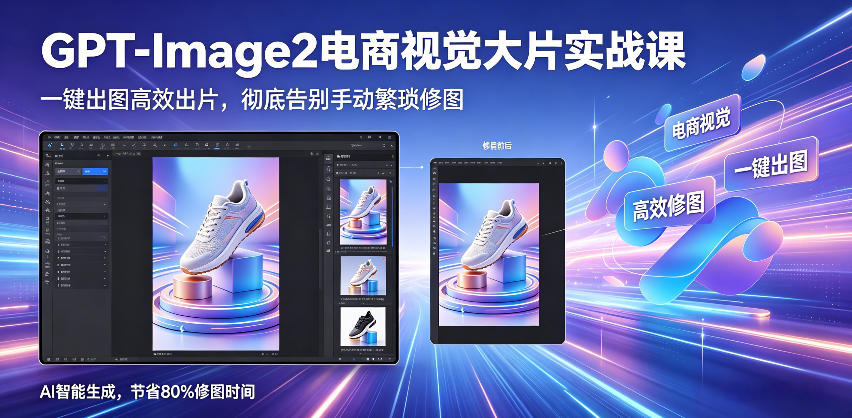 GPT-Image2电商视觉大片实战课，一键出图高效出片，彻底告别手动繁琐修图-搞薯条网