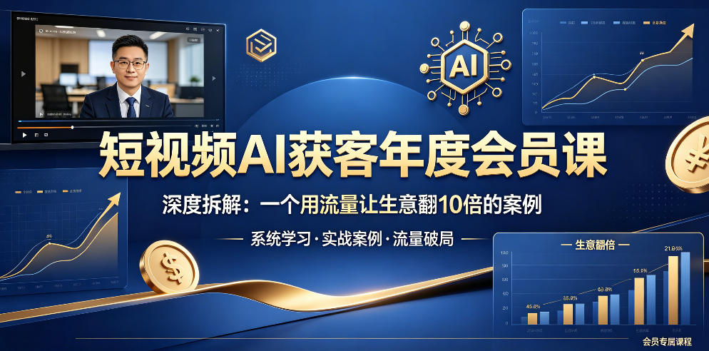 短视频AI获客年度会员课，深度拆解，一个用流量让生意翻10倍的案例-搞薯条网