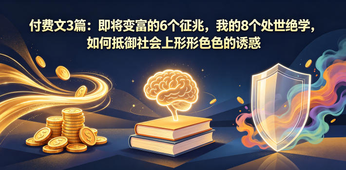 付费文3篇：即将变富的6个征兆，我的8个处世绝学，如何抵御社会上形形色色的诱惑-搞薯条网