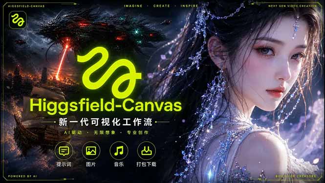 Higgsfield Canvas AI视频制作详解,节点式工作流搭建,重构新式视频创作完整教程-搞薯条网